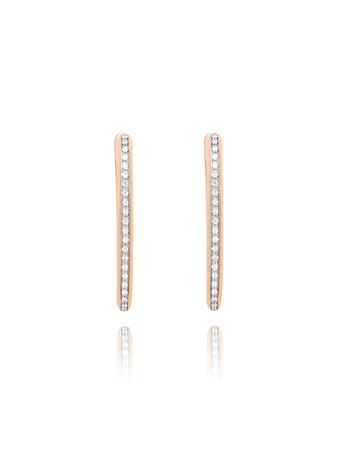 "LIBERA ICON" SMALL ROSE GOLD OVAL HOOP EARRINGS WITH DIAMONDS