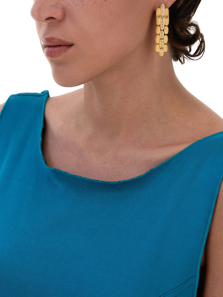 "DIVA" GOLD AND DIAMONDS PENDANT EARRINGS