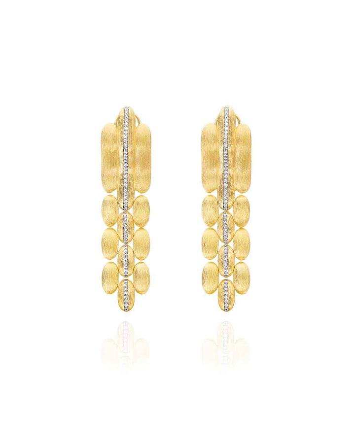 "DIVA" GOLD AND DIAMONDS PENDANT EARRINGS