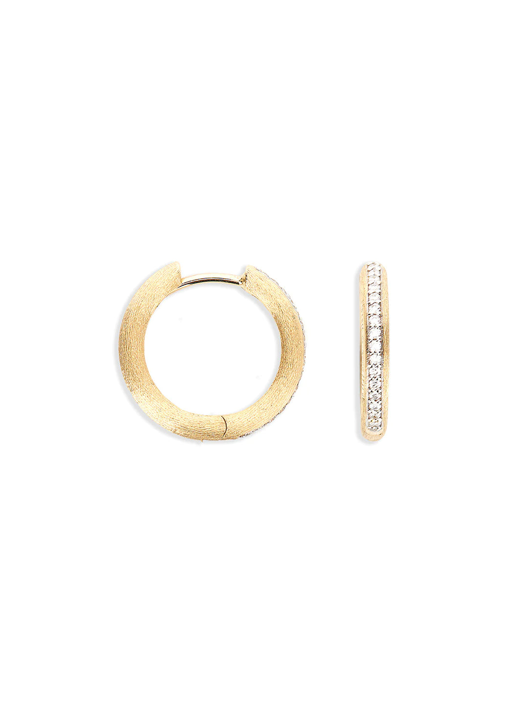 "LIBERA" GOLD AND DIAMONDS HOOP EARRINGS (LARGE)