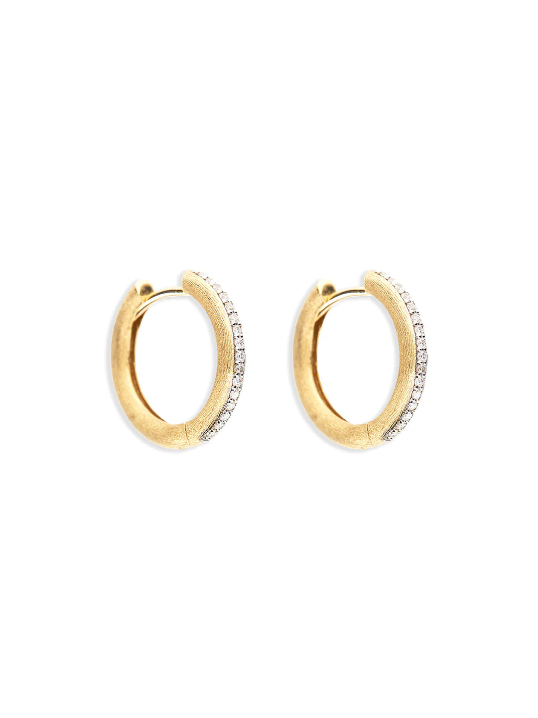 "LIBERA" GOLD AND DIAMONDS HOOP EARRINGS (LARGE)