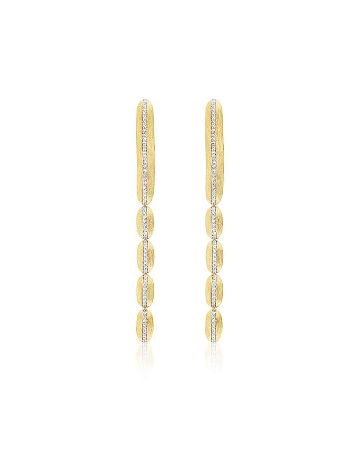 "DIVA" GOLD AND DIAMONDS PENDANT EARRINGS