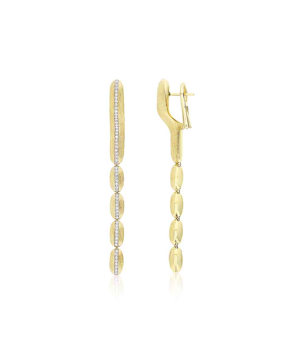 "DIVA" GOLD AND DIAMONDS PENDANT EARRINGS