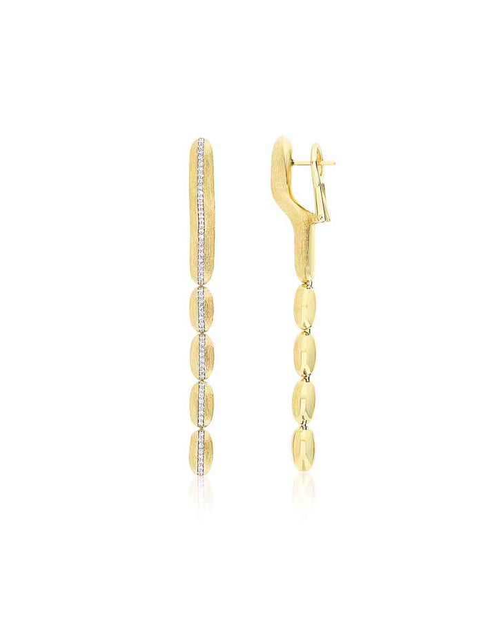 "DIVA" GOLD AND DIAMONDS PENDANT EARRINGS