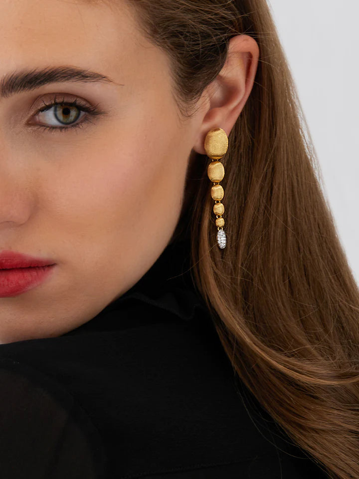 "IVY " GOLD AND DIAMONDS CHARMING DROP EARRINGS