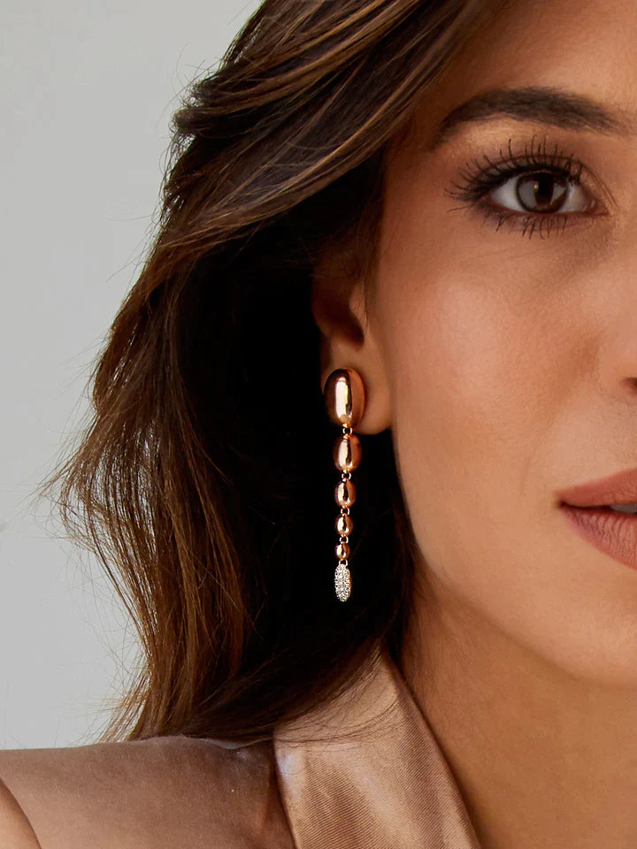"IVY" ROSE GOLD AND DIAMONDS DEGRADÉ BOULES PENDANT EARRINGS