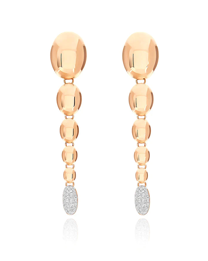 "IVY" ROSE GOLD AND DIAMONDS DEGRADÉ BOULES PENDANT EARRINGS