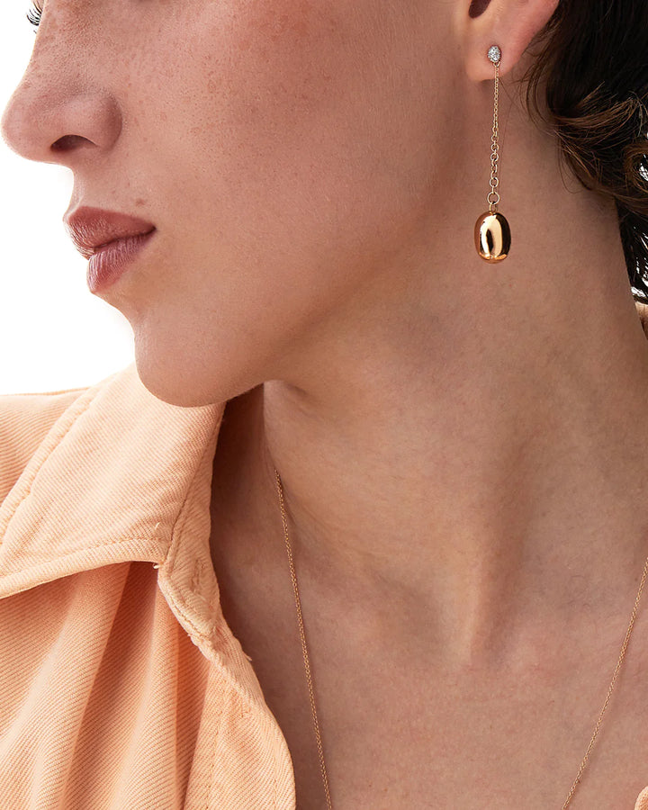 "CANDLE" ROSE GOLD AND DIAMONDS EARRINGS