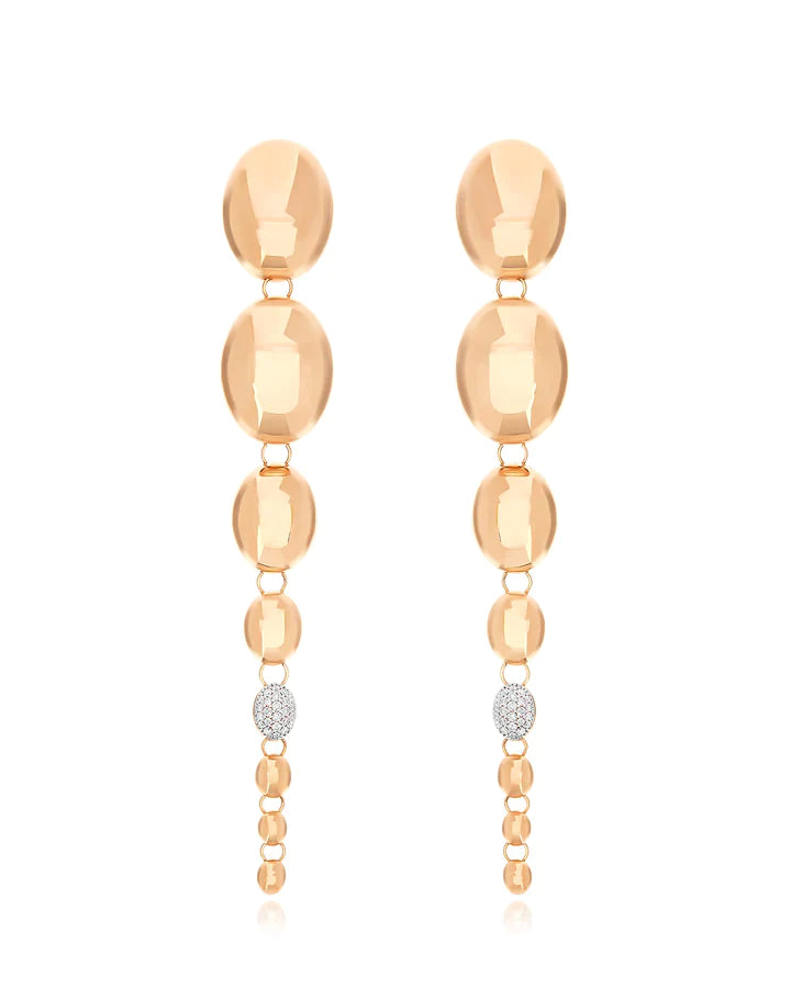 "NUVOLE" ROSE GOLD AND DIAMONDS DEGRADÉ BOULES PENDANT EARRINGS