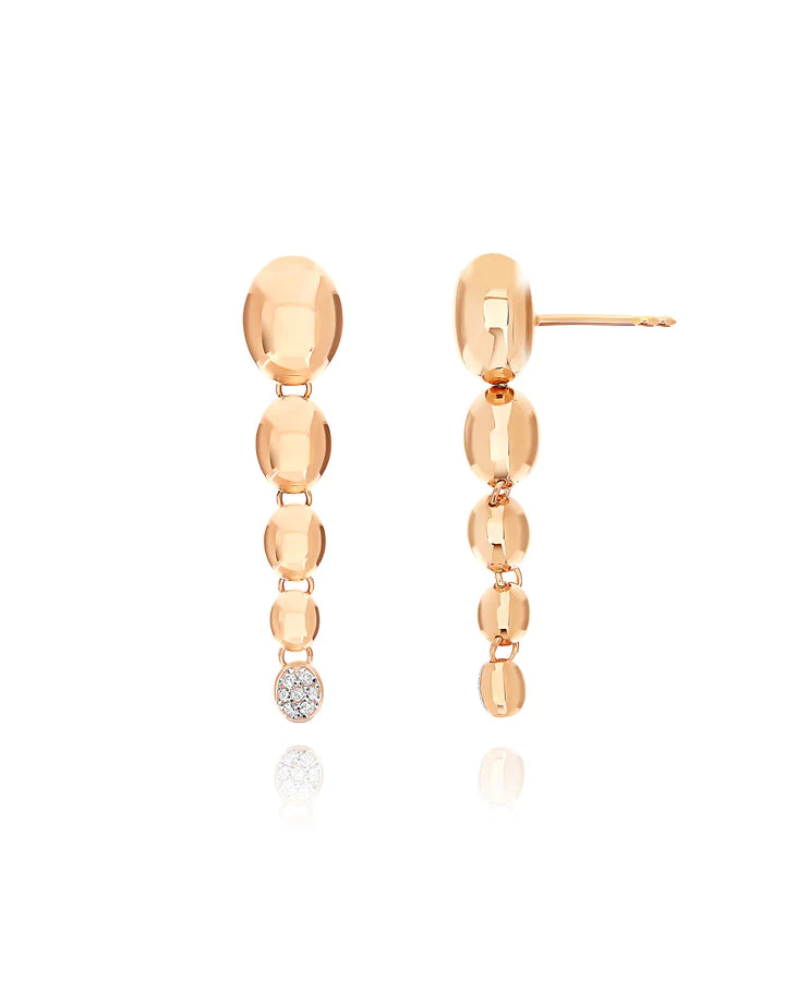 "NUVOLETTE" ROSE GOLD AND DIAMONDS DEGRADÉ BOULES PENDANT EARRINGS