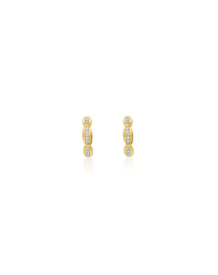 "DIVA" GOLD AND DIAMONDS HOOP EARRINGS (SMALL)