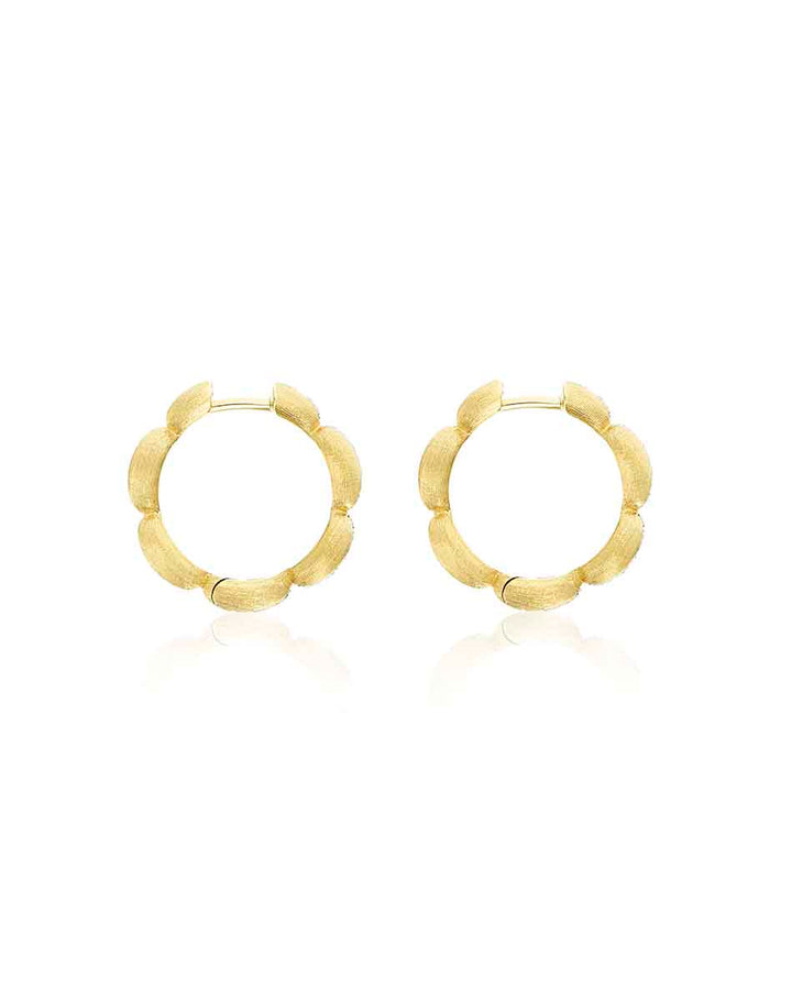 "DIVA" GOLD AND DIAMONDS HOOP EARRINGS (MEDIUM)