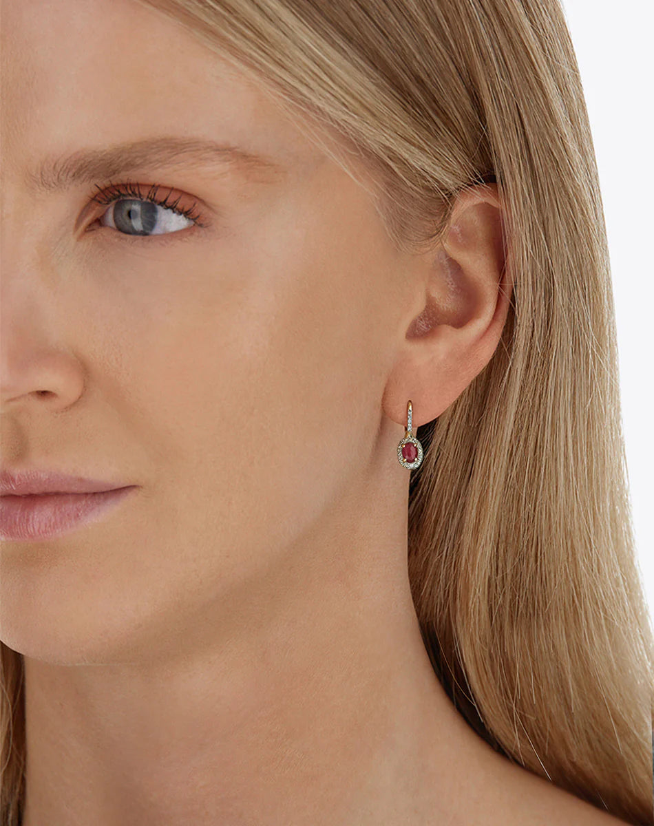 DOUBLE-SIDED “REVERSE BABY” CILIEGINE GOLD EARRINGS WITH RUBIES, DIAMONDS AND ROCK CRYSTAL