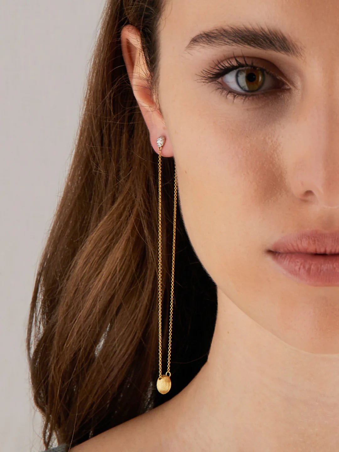 "LUCE" GOLD AND DIAMONDS LONG EARRINGS