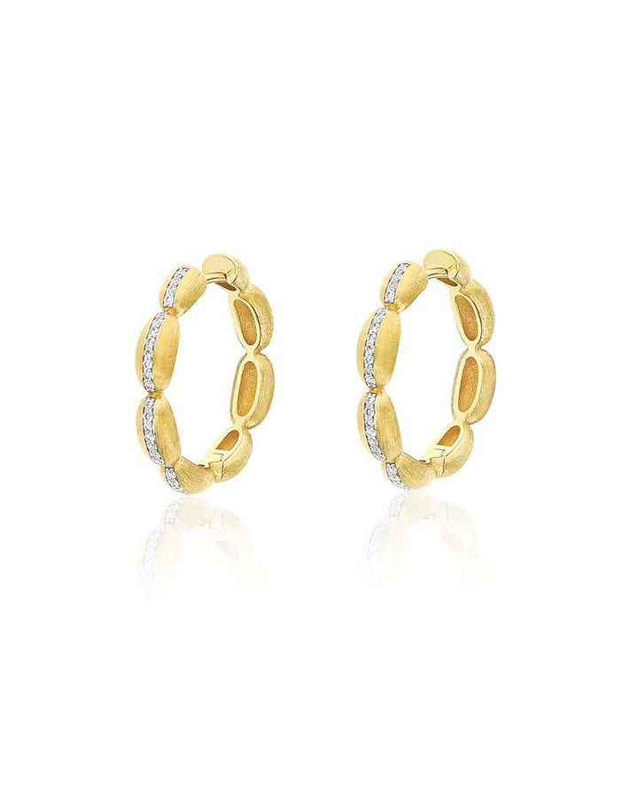 "DIVA" GOLD AND DIAMONDS HOOP EARRINGS (LARGE)