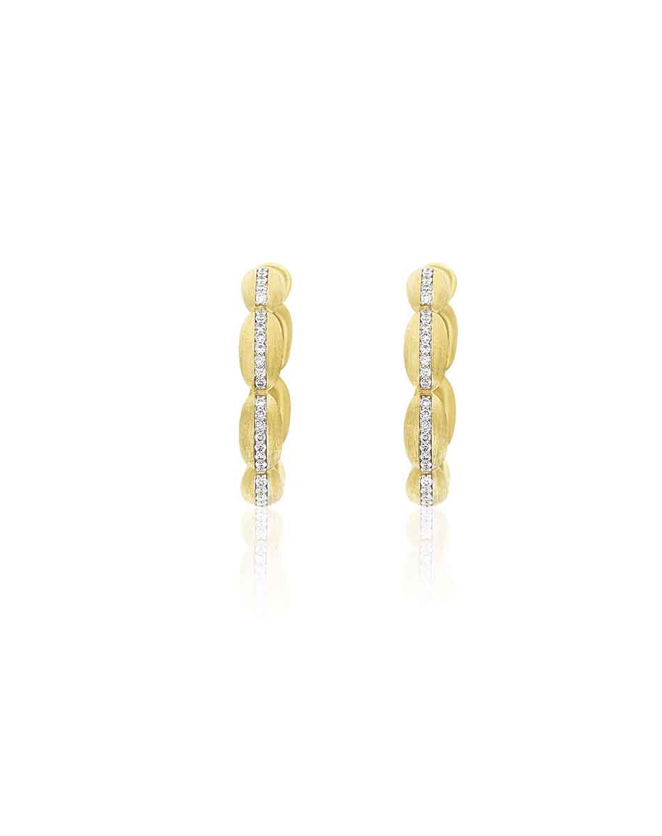 "DIVA" GOLD AND DIAMONDS HOOP EARRINGS (LARGE)