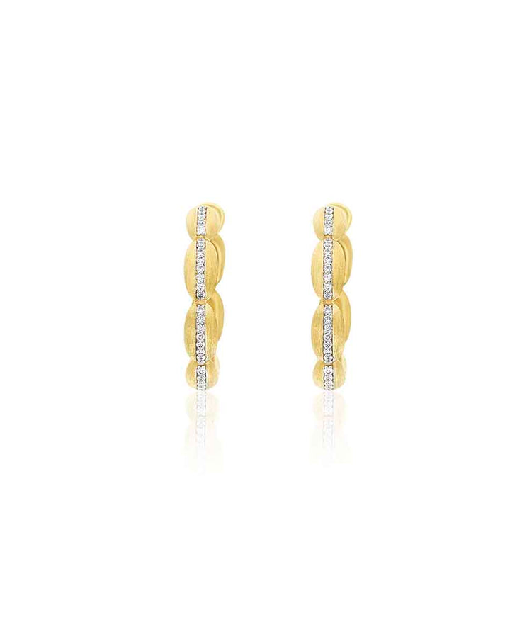"DIVA" GOLD AND DIAMONDS HOOP EARRINGS (LARGE)