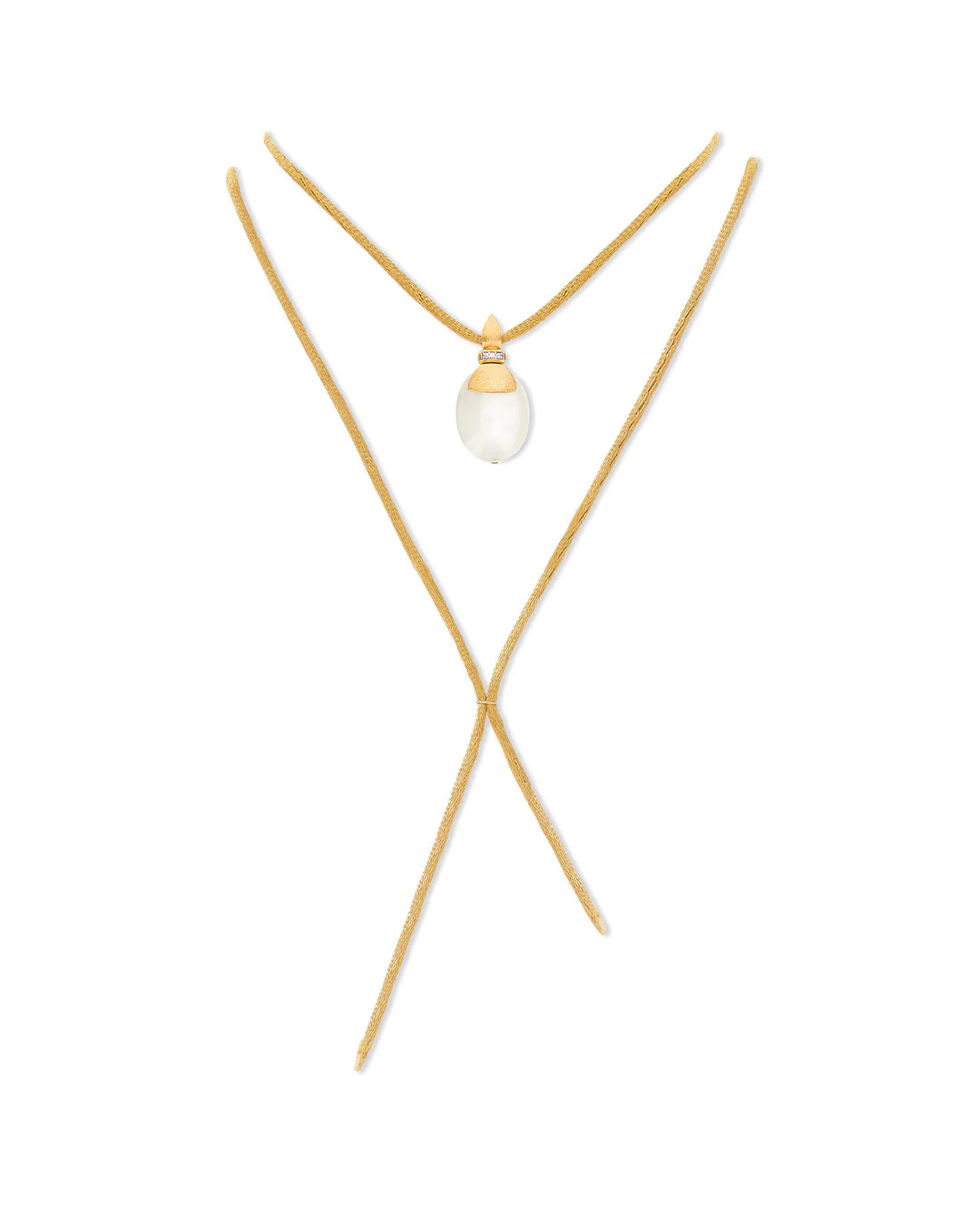 "WHITE DESERT" GOLD, DIAMONDS AND MOONSTONE PENDANT (LARGE)