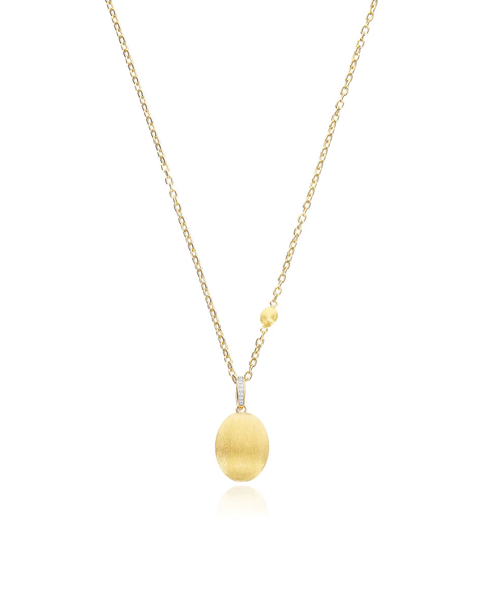 "BOULES" CHARM IN HAND-ENGRAVED GOLD AND DIAMONDS (MEDIUM)