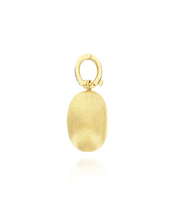 "BOULES" CHARM IN HAND-ENGRAVED GOLD AND DIAMONDS (MEDIUM)