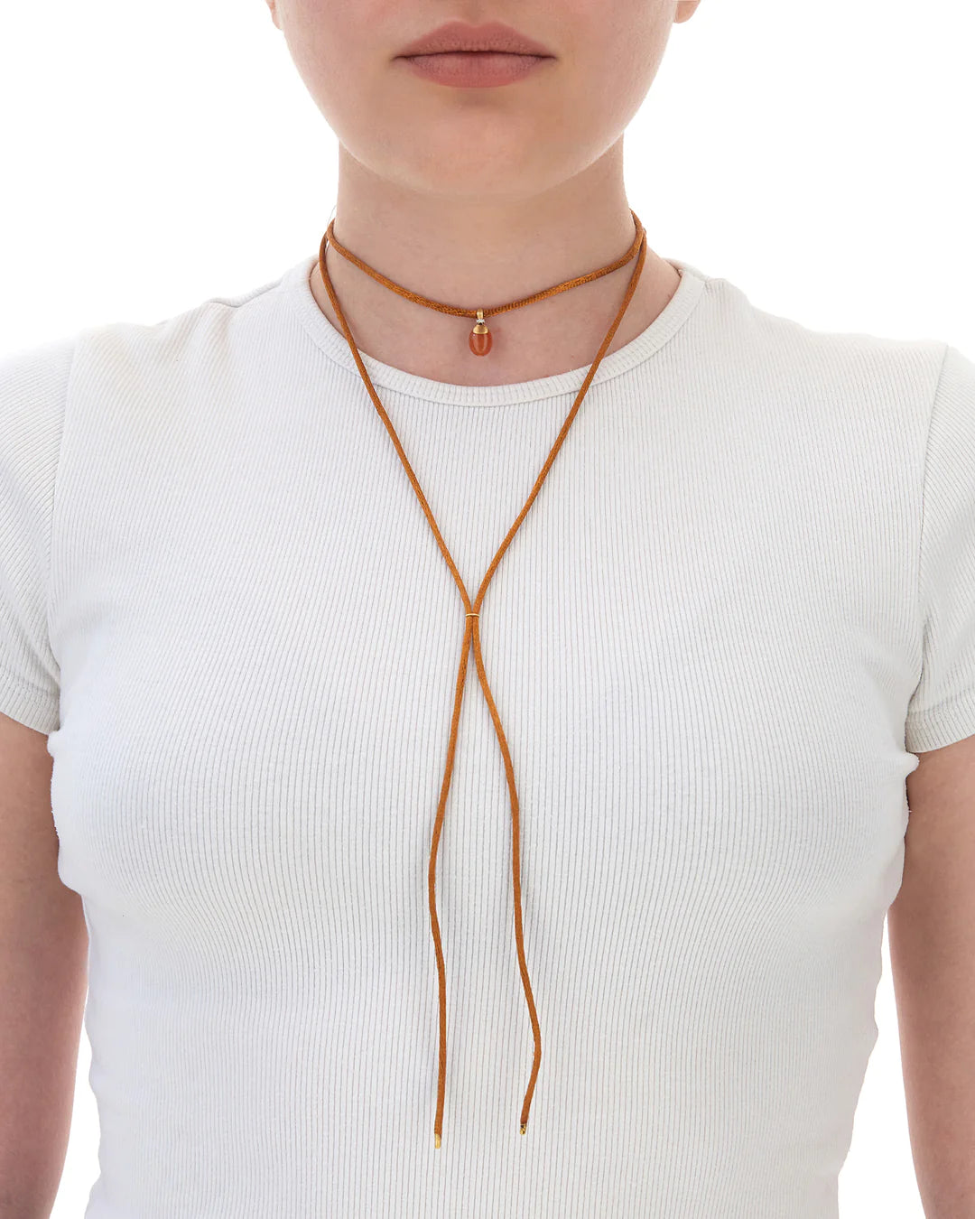 "PETRA" GOLD, DIAMONDS AND ORANGE AVENTURINE PENDANT (SMALL)
