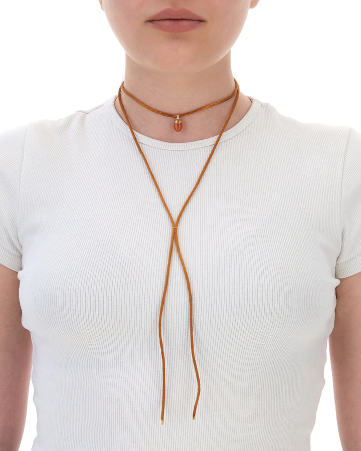 "PETRA" GOLD, DIAMONDS AND ORANGE AVENTURINE PENDANT (SMALL)