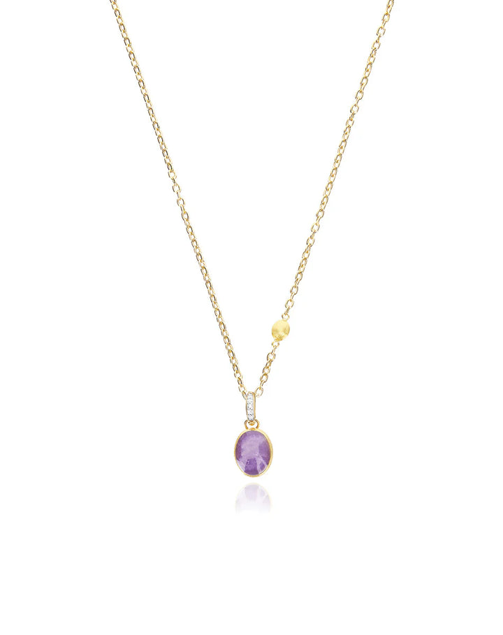 "BOULES" VIOLETTA CHARM IN HAND-ENGRAVED GOLD, DIAMONDS, LEPIDOLITE, AND MOTHER-OF-PEARL (SMALL)