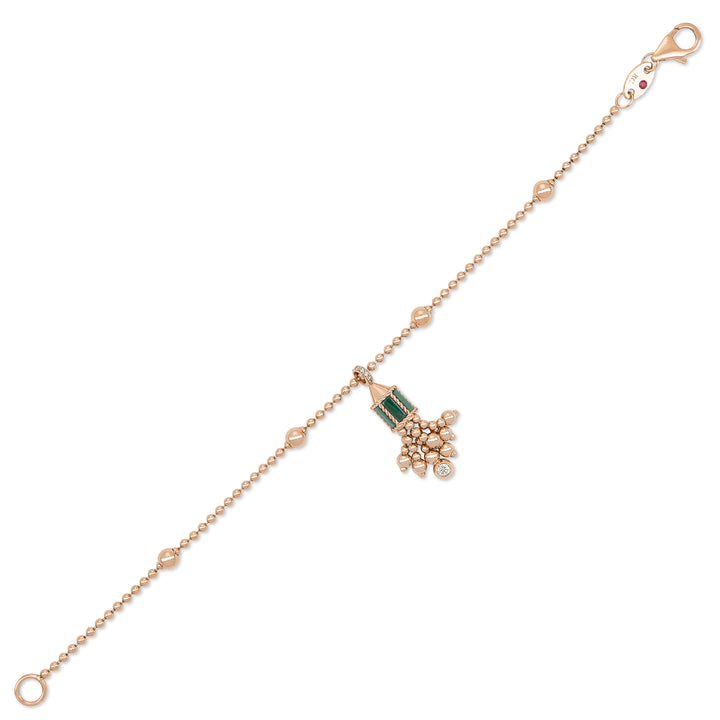 ART DECO BRACELET WITH MALACHITE AND DIAMONDS