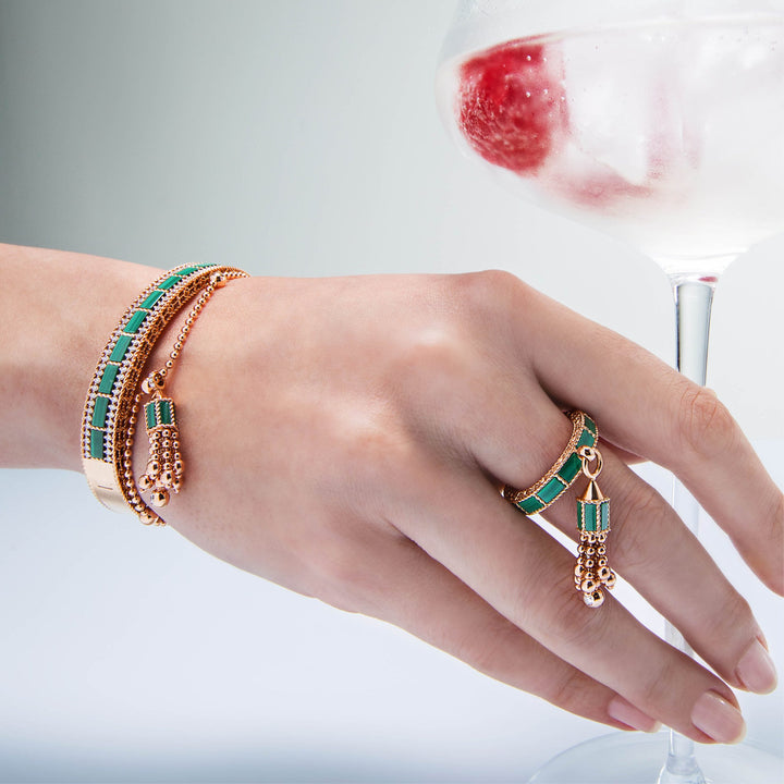 ART DECO BRACELET WITH MALACHITE AND DIAMONDS