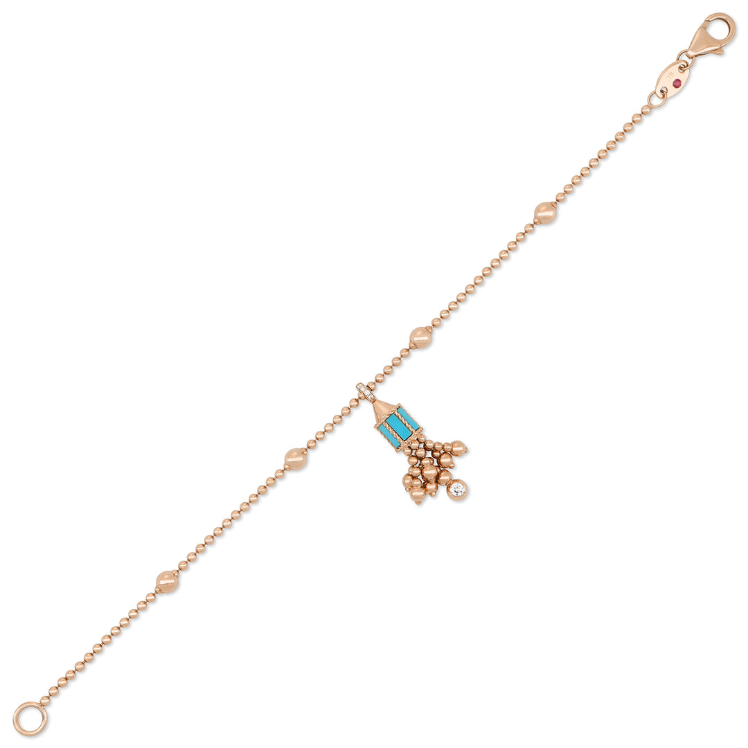 ART DECO BRACELET WITH TURQUOISE AND DIAMONDS