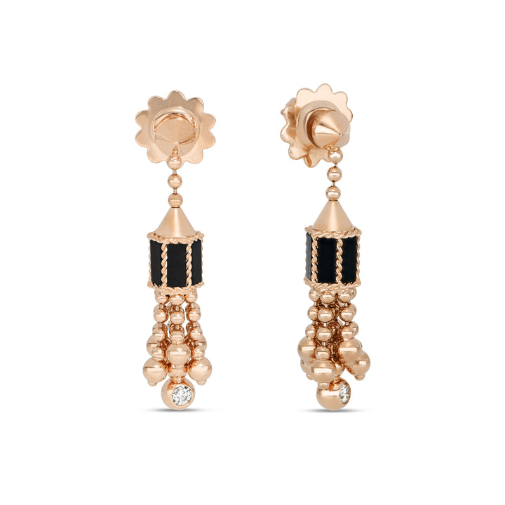 ART DECO EARRINGS WITH BLACK JADE AND DIAMONDS