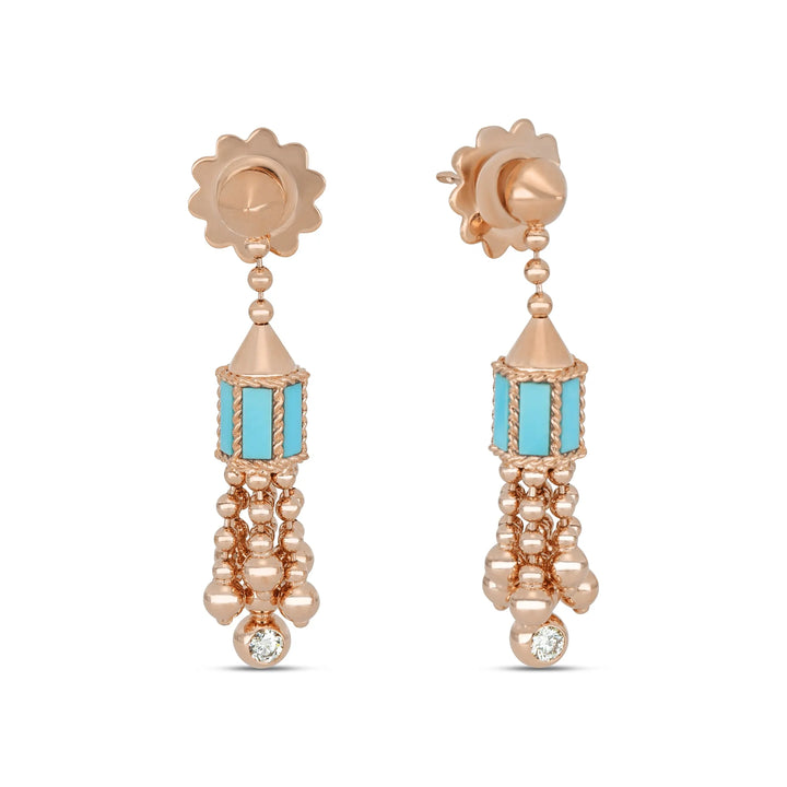 ART DECO EARRINGS WITH TURQUOISE AND DIAMONDS