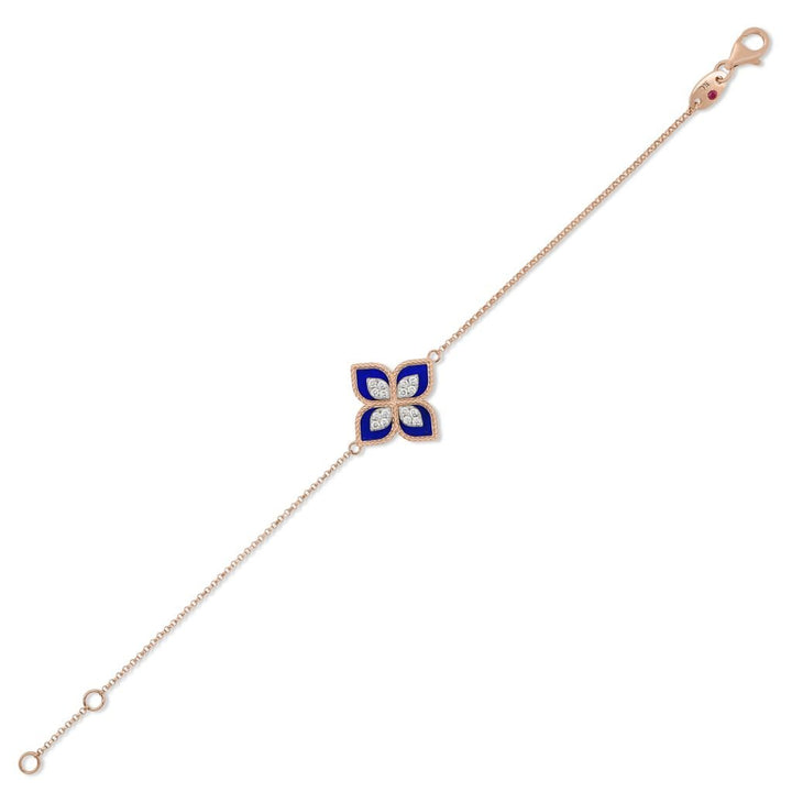 PRINCESS FLOWER BRACELET WITH DIAMONDS AND LAPIS