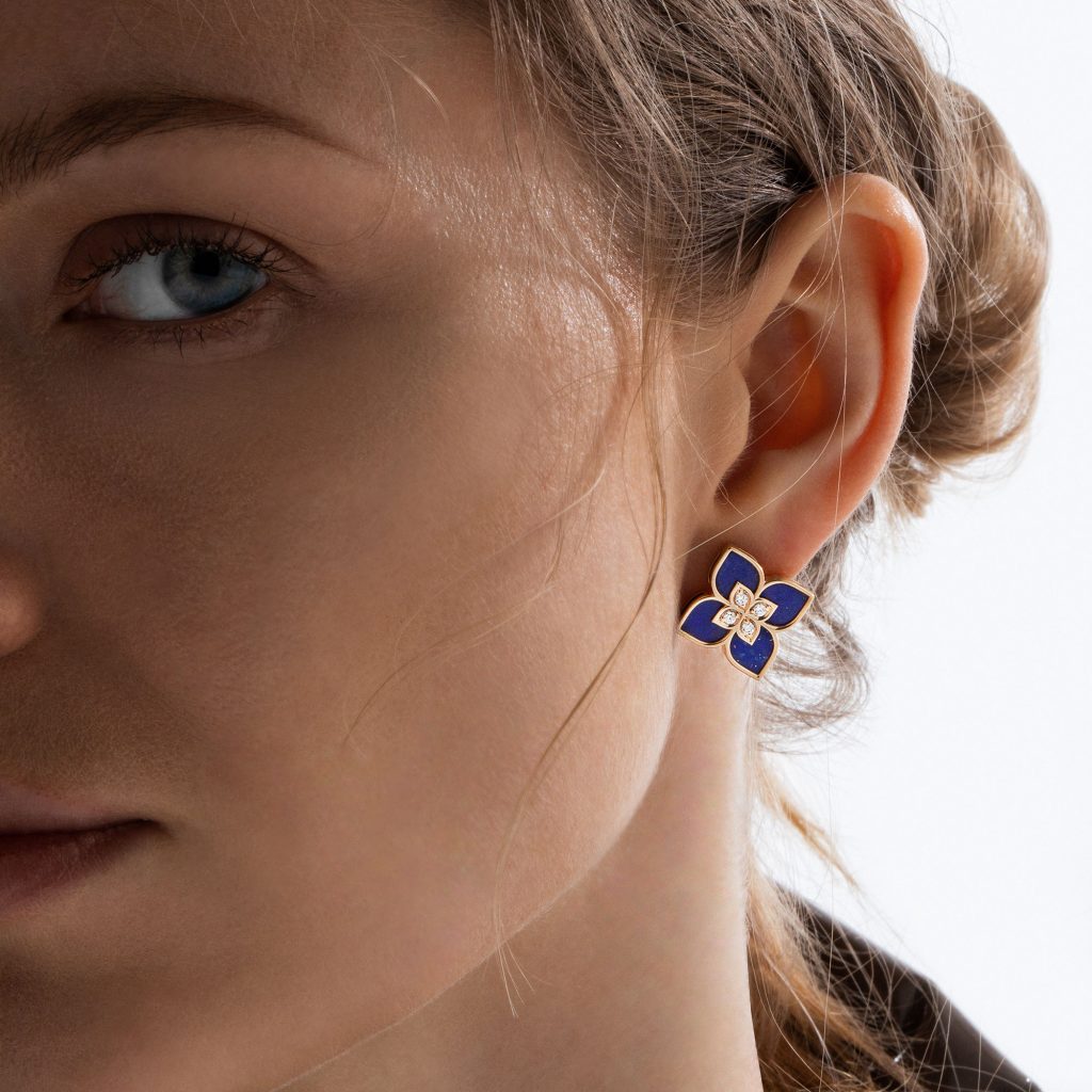 VENETIAN PRINCESS EARRINGS WITH DIAMONDS AND LAPIS