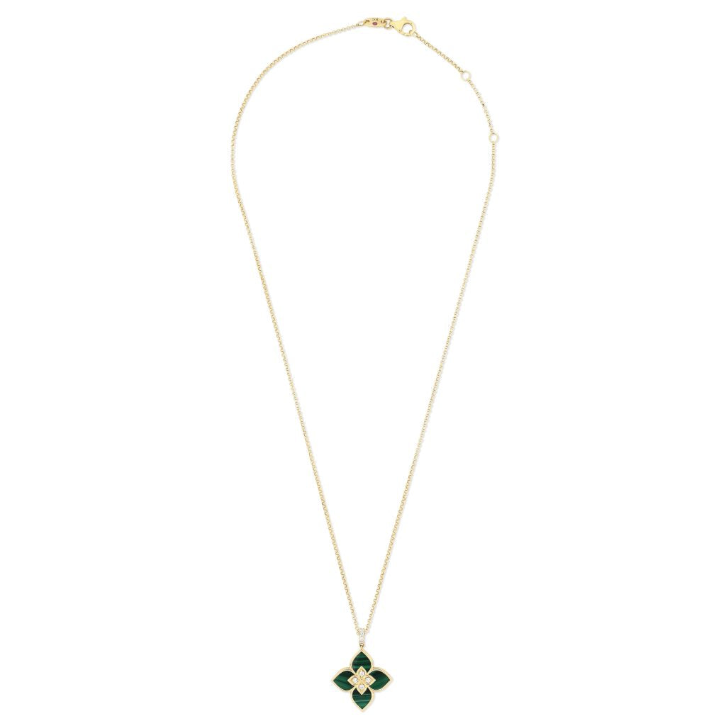 VENETIAN PRINCESS PENDANT WITH DIAMONDS AND MALACHITE