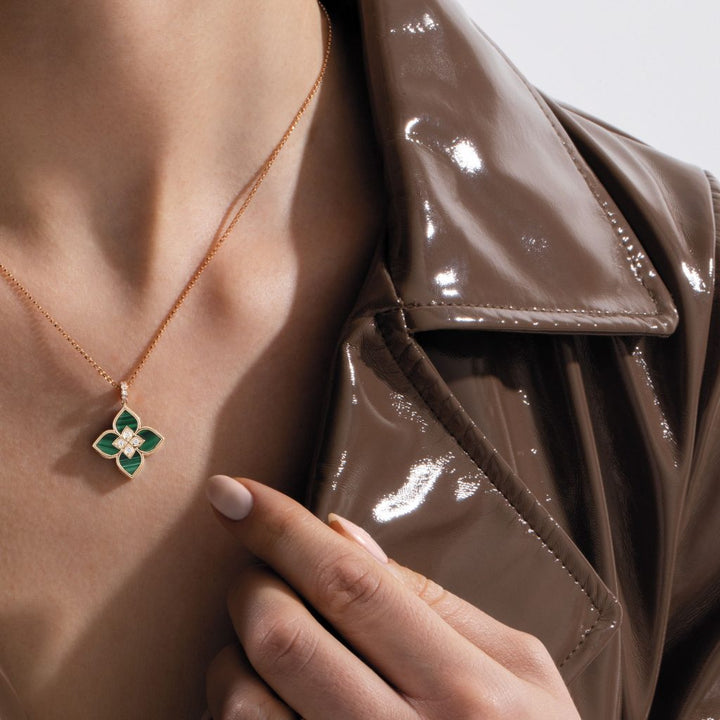 VENETIAN PRINCESS PENDANT WITH DIAMONDS AND MALACHITE