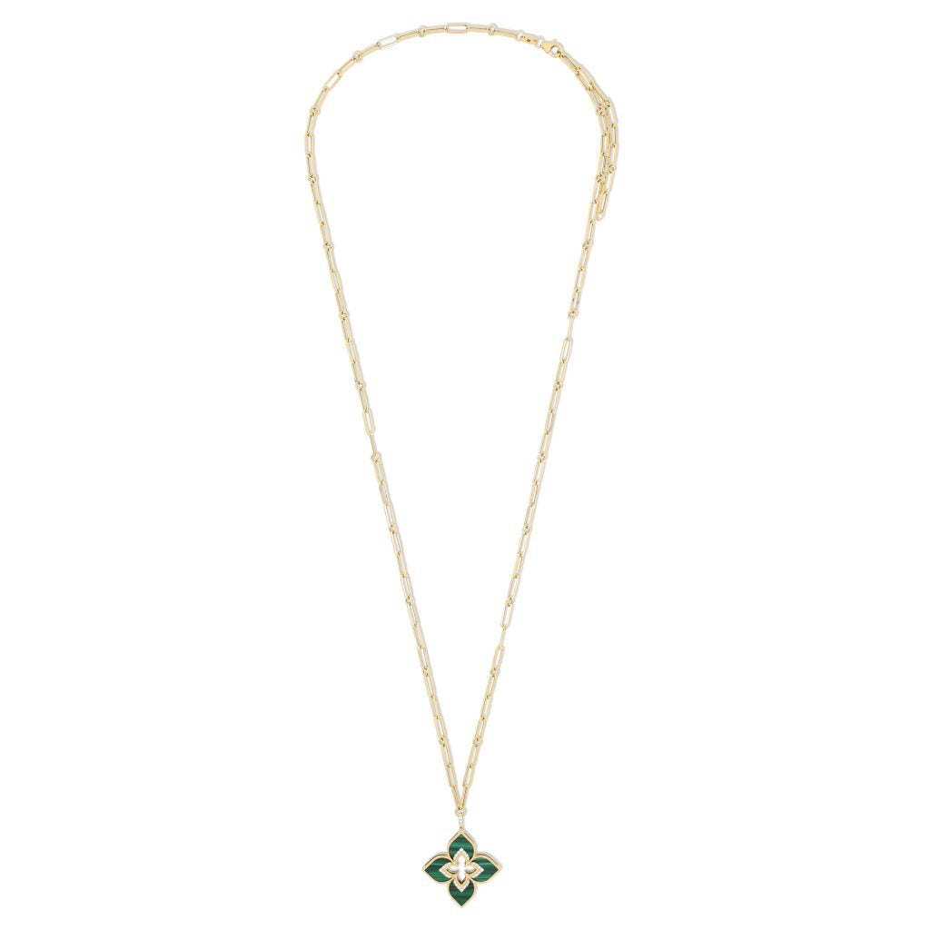 VENETIAN PRINCESS PENDANT WITH DIAMONDS AND MALACHITE