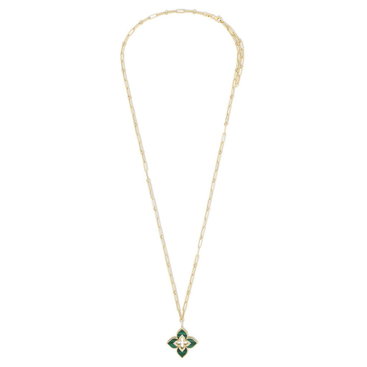 VENETIAN PRINCESS PENDANT WITH DIAMONDS AND MALACHITE
