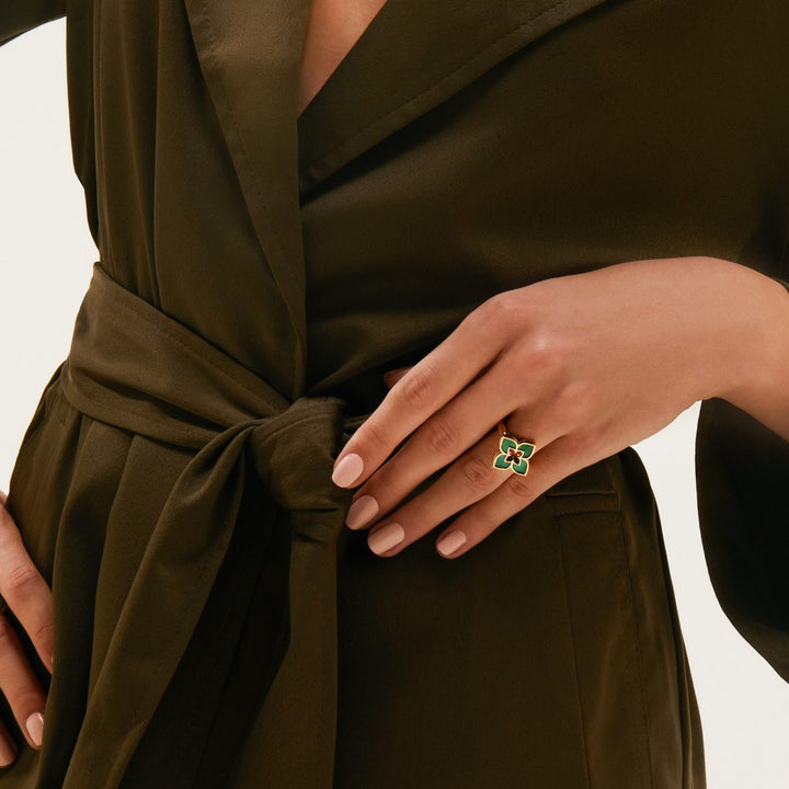 VENETIAN PRINCESS RING WITH MALACHITE