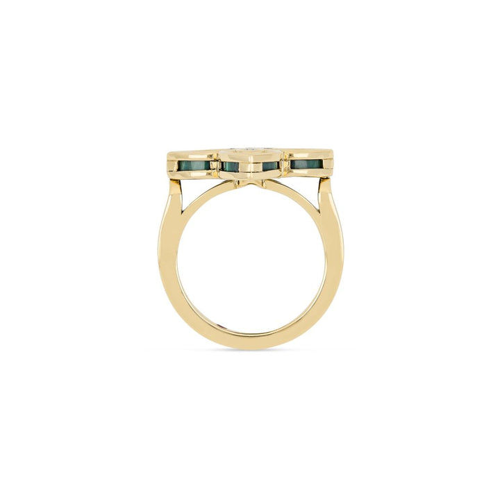 VENETIAN PRINCESS RING WITH DIAMONDS AND MALACHITE
