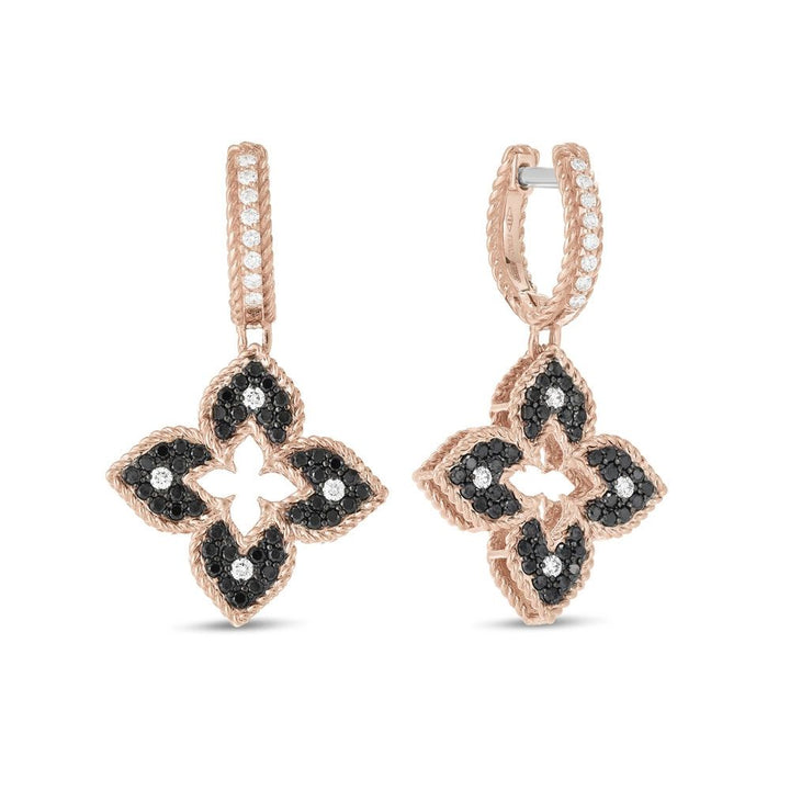 VENETIAN PRINCESS EARRINGS WITH BLACK AND WHITE DIAMONDS