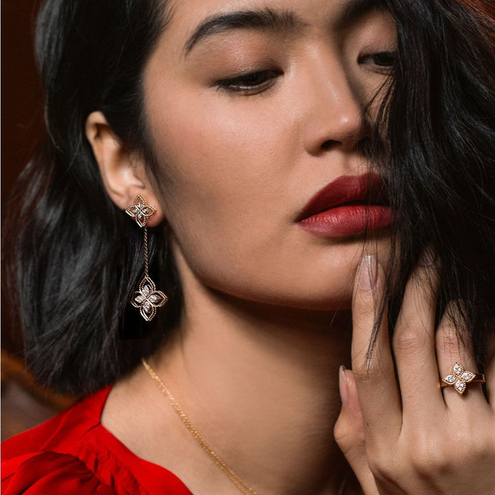 PRINCESS FLOWER EARRINGS WITH DIAMONDS