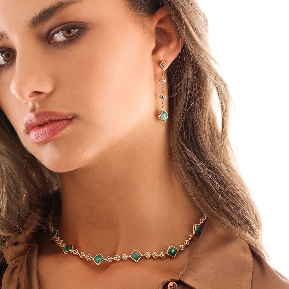 PALAZZO DUCALE EARRINGS WITH MALACHITE