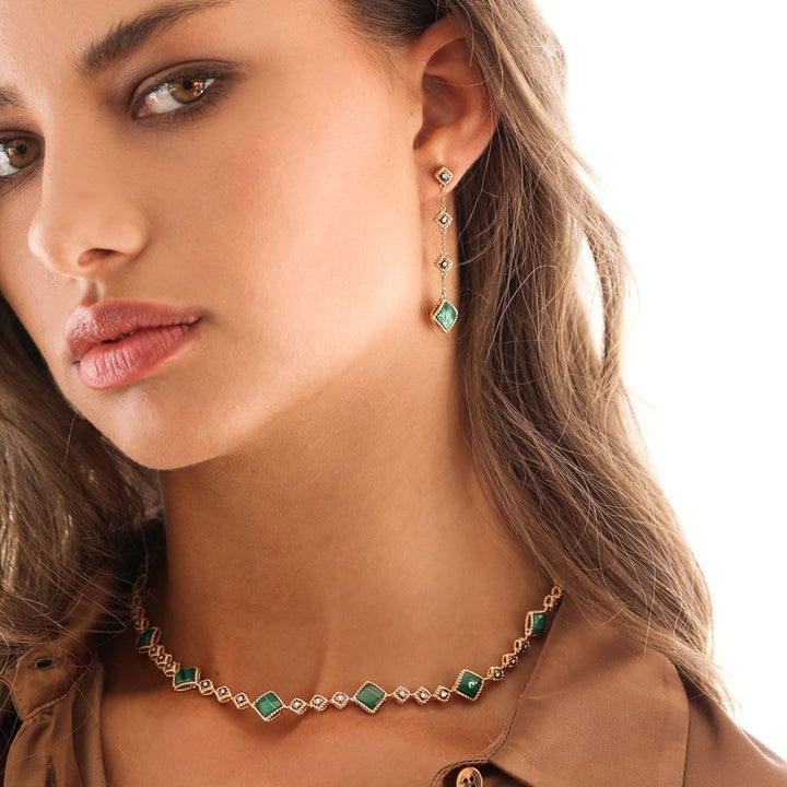 PALAZZO DUCALE EARRINGS WITH MALACHITE