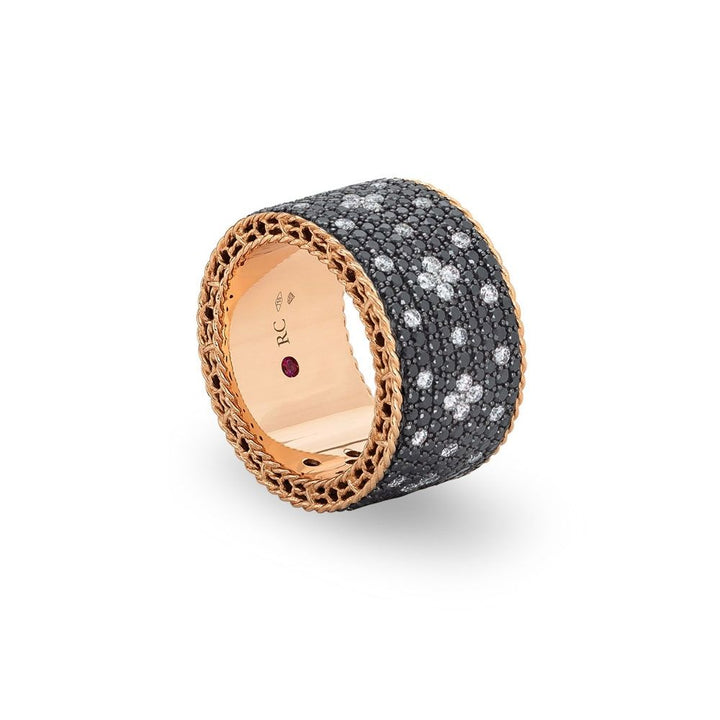 VENETIAN PRINCESS RING WITH BLACK AND WHITE DIAMONDS