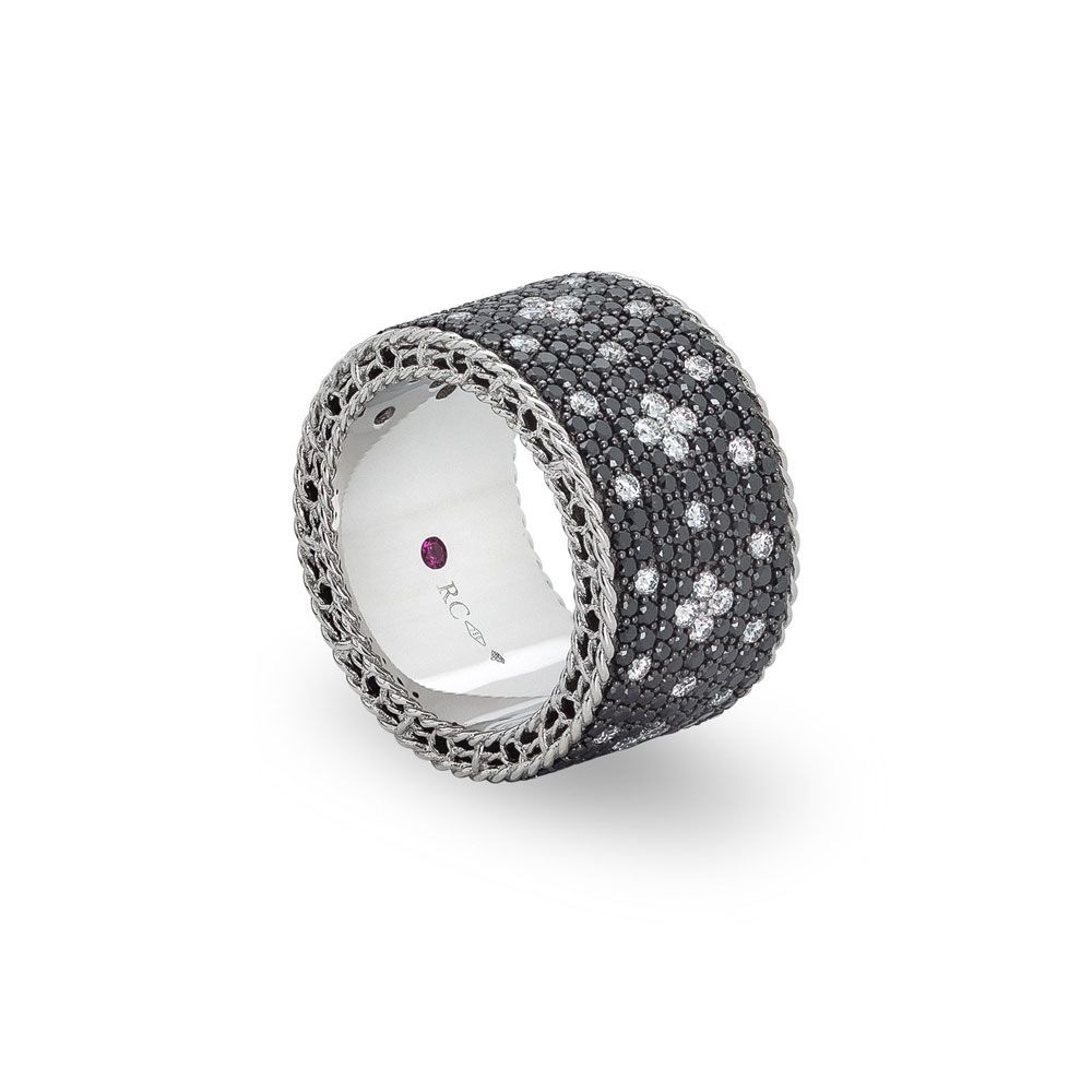 VENETIAN PRINCESS RING WITH BLACK AND WHITE DIAMONDS