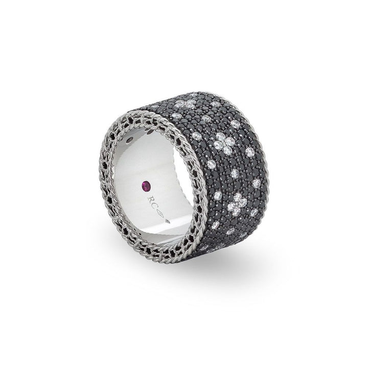 VENETIAN PRINCESS RING WITH BLACK AND WHITE DIAMONDS