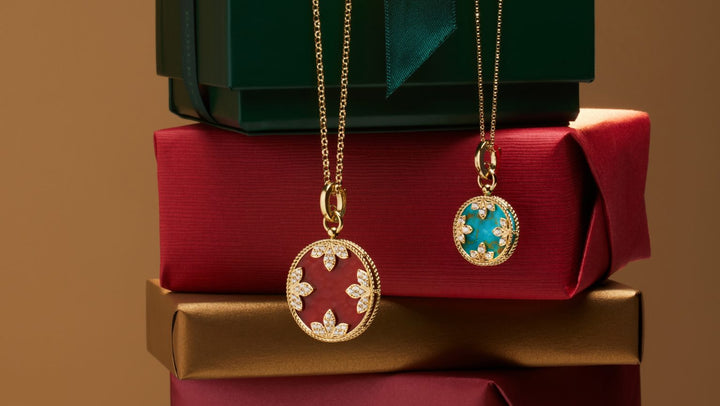 VENETIAN MEDALLIONS COLLAR WITH DIAMONDS AND TURQUOISE