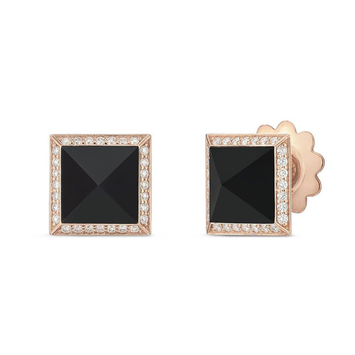 ROCK & DIAMONDS EARRINGS WITH DIAMONDS AND BLACK JADE