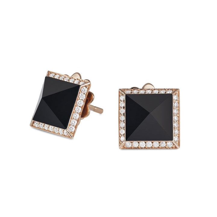 ROCK & DIAMONDS EARRINGS WITH DIAMONDS AND BLACK JADE